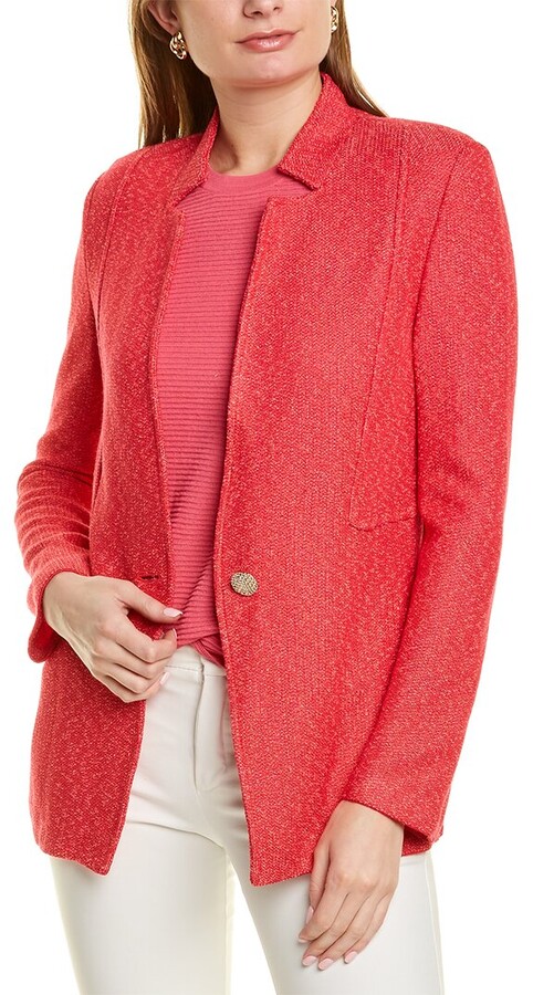 red knit jacket
