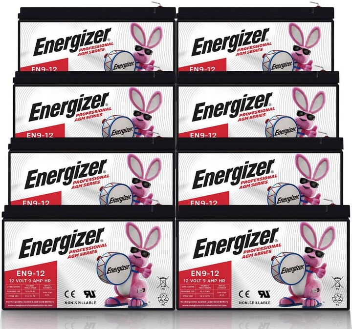 12V 9Ah Long Lasting SLA AGM Rechargeable Battery Use In Wheelchairs, Electric Scooters, Backup Power-8 Pack