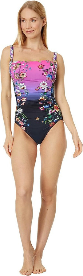Johnny Was Women's Ruched One-Piece Multi Color Swimsuit