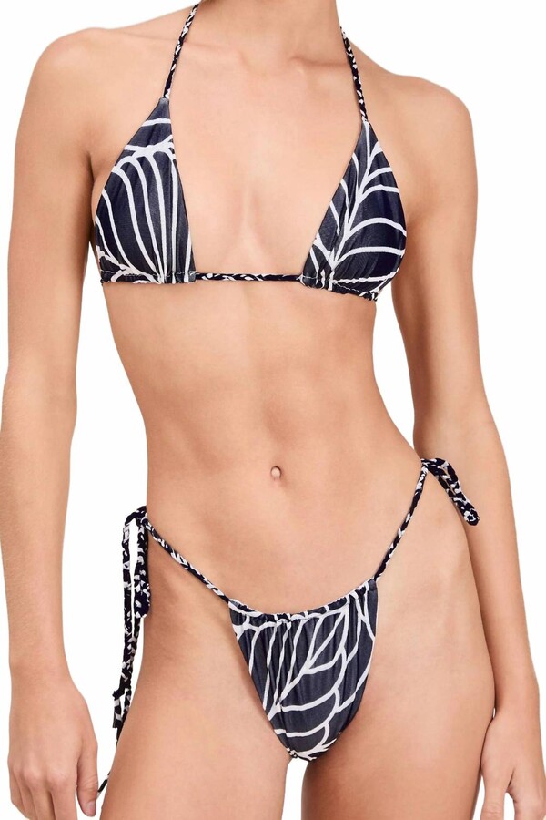 Devon Windsor Whit Bikini Bottom In Navy Palm