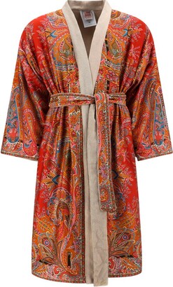 Etro Paisley Printed Kimono Bathrobe
