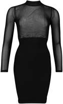 Thumbnail for your product : boohoo High Neck Mesh Bandage Bodycon Dress