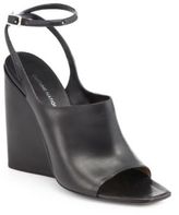 Thumbnail for your product : CNC Costume National Leather Ankle-Strap Wedge Sandals