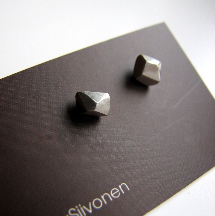 Etsy Facets Small Titanium Post Earrings