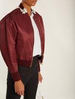 Thumbnail for your product : Muveil Floral Embellished Bomber Jacket - Womens - Burgundy