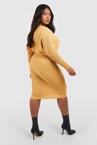 Thumbnail for your product : boohoo Plus Wrap Knitted Midi Dress