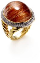 Thumbnail for your product : David Yurman Rutilated Quartz & Diamond Signature Oval ring