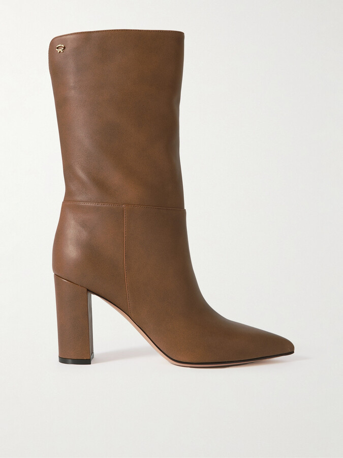 Gianvito Rossi Piper 85 Leather Knee Boots - Brown