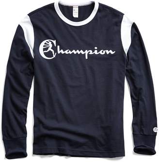 Todd Snyder + Champion Long Sleeve Armhole Graphic T-Shirt in Navy