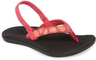 girls red flip flops
