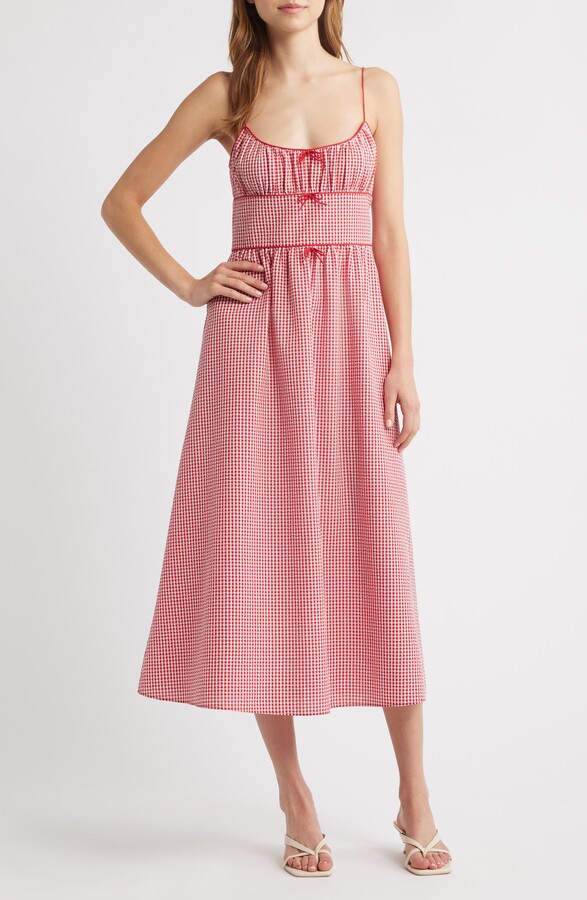 DÔEN Belline Check Midi Dress