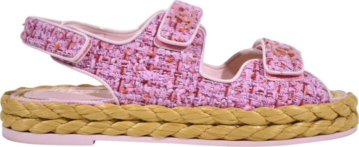 Chanel Dad Sandals tweed sandal - ShopStyle