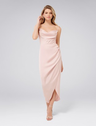 Forever New Holly Cowl Neck Midi Dress - Nude - 4