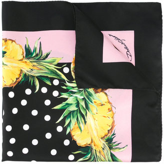Dolce & Gabbana pineapple print neck scarf - women - Silk - One Size
