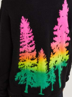 The Elder Statesman Reg Forest-intarsia Cashmere Sweater - Womens - Black Multi