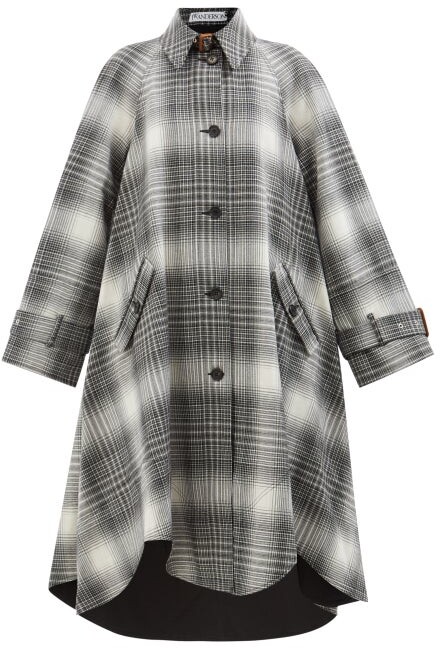 monochrome check coat