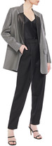 Thumbnail for your product : Magda Butrym Ottawa Leather-trimmed Metallic Houndstooth Wool-blend Blazer