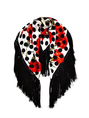 Dolce & Gabbana Floral and polka-dot print scarf