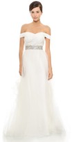 Thumbnail for your product : Love, Yu Kayla Off Shoulder Polka Dot Tulle Gown