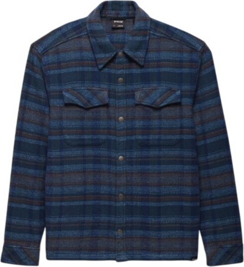 Men's prAna Happy Camp Long Sleeve Button Up Shirt Small Stormy Night