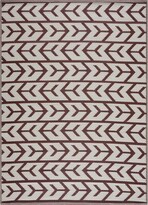 Playa Rug Reversible Indoor/Outdoor 100% Recycled Plastic Floor Mat/Rug Weather Fade and UV Resistant Stain Amsterdam- Red & White Water 5'x7'