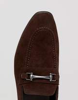 Thumbnail for your product : ASOS Design DESIGN loafers in brown faux suede with snaffle detail