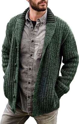 Chunky Knit Zip Through Cardigan Mens Mens Sweater Men's Cable