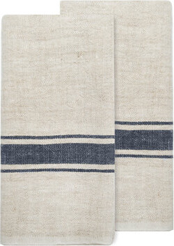 Gracie Oaks Cangelosi Linen Striped Waffle Tea Towel