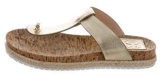 Tory Burch Leather Espadrille Thong Sandals