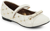 Thumbnail for your product : Simonetta Quilted leather heart embellished shoes 6-8 years