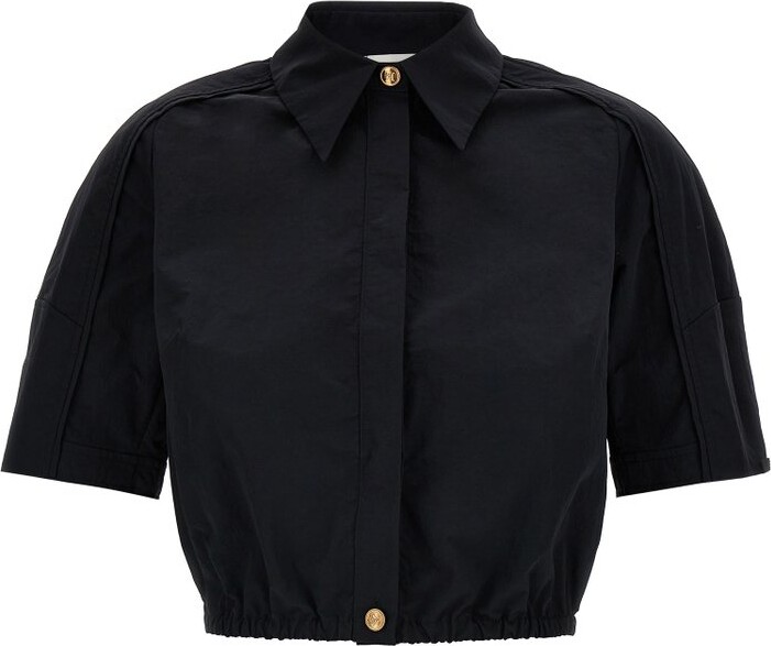 Elisabetta Franchi Button-Up Cropped Blouse