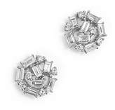 Thumbnail for your product : KC Designs Diamond Round and Baguette Stud Earrings in 14K White Gold, .60 ct. t.w.