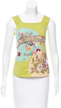 Blumarine Sequined & Embroidered Top