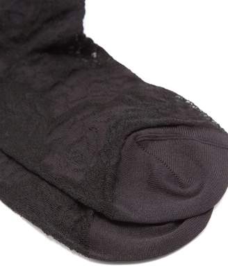 Prada Logo-intarsia Lace Socks - Womens - Black