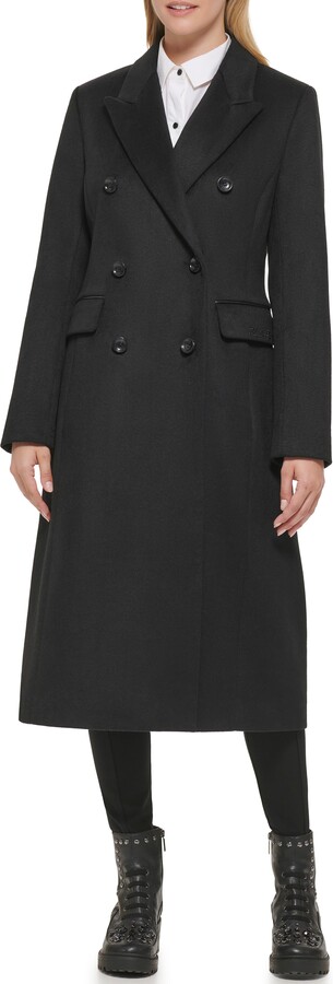 Karl Lagerfeld Paris Kl monogram double-face coat - ShopStyle