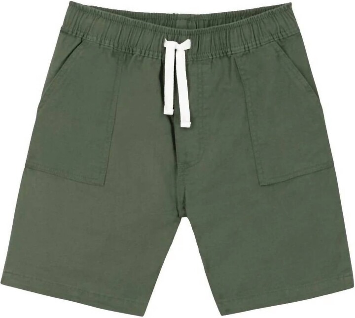 Petit Bateau Kid's Cotton And Linen Twill Shorts In Green