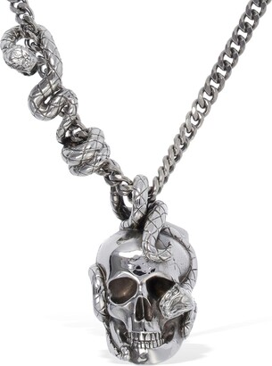 Alexander McQueen Skull & Snake Long Chain Necklace