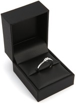 Thumbnail for your product : Love Diamond 9ct White Gold 11 Point Diamond Solitaire Ring with Trefoil Shoulder Detail