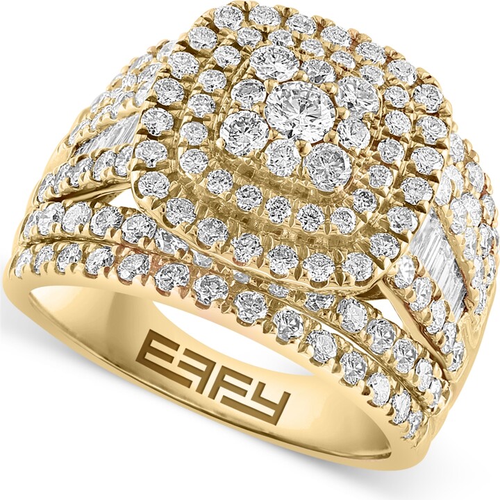 Effy Diamond Princess Shaped Halo Cluster Ring (2-1/2 ct. t.w.) in 14k Gold