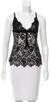 Thumbnail for your product : Dolce & Gabbana Velvet-Trimmed Guipure Lace Top