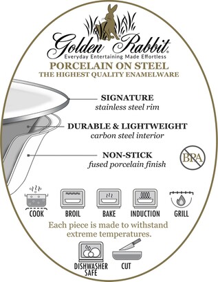 Golden Rabbit Solid White Enamelware Collection 5 Quart Serving Bowl