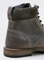 Thumbnail for your product : Topman Grey Leather Cuff Boots