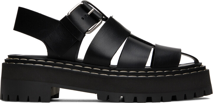 Proenza Schouler Black Lug Sandals