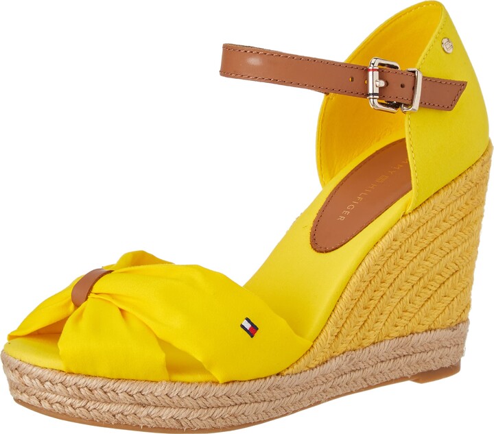 tommy hilfiger yellow wedges
