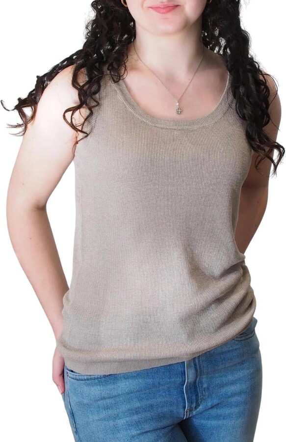 Kinross Rib Tank In Flax