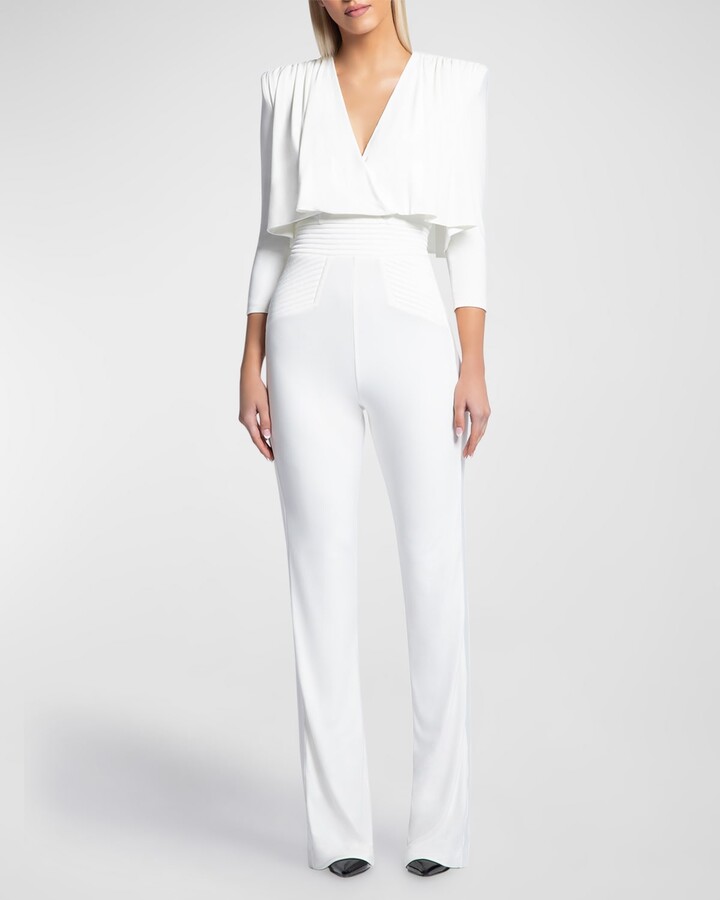 Zhivago The Will Flared-Leg Jersey Cape Jumpsuit - ShopStyle