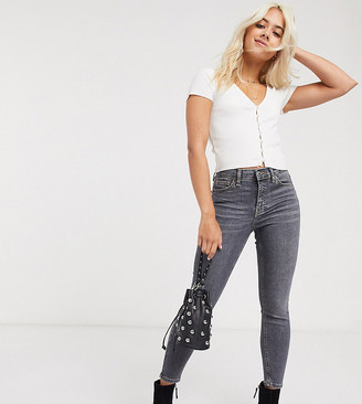 Topshop Petite Jamie jeans in grey - ShopStyle