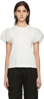 Thumbnail for your product : Renli Su White Mulberry Silk Puff Shoulder T-Shirt