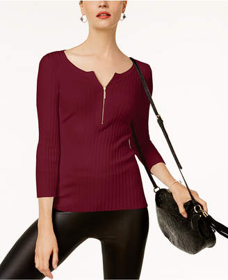 INC International Concepts Zip-Front Sweater, Created for Macy's