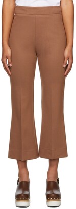 VVB Brown Kick Flare Crop Trousers